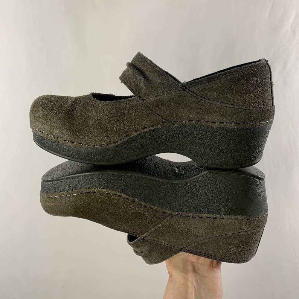 Dansko Womens Ralene Suede Mary Jane Platform Shoes EU 37 US 6.5-7 Olive Artsy - Picture 6 of 13